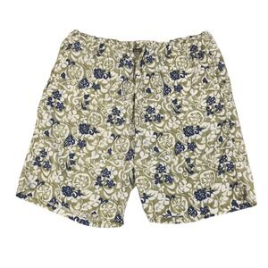 Zegna Sport Mens Sz XL Green Floral 8.5" Swim Trunks Shorts Nylon Mesh Lined euc